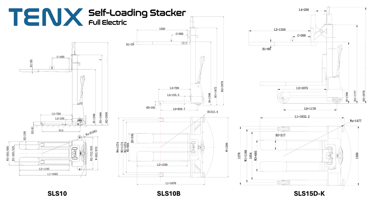 Rough Terrain Self-Loading Stacker (3300 Lbs, Scissor Arm)